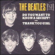 The picture sleeve for the VJ release of The Beatles' Do You Want To Know A Secret and Thank You Girl.