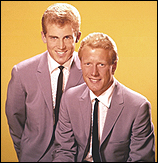 Jan Berry (left), one half of the 60s surf music duo, Jan and Dean. His partner (right) is Dean Torrance.