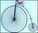 An old-fashioned bicycle.
