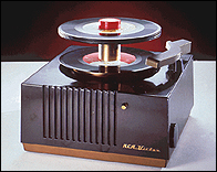 A record player for listening to 45 rpm records in the 1950s and 1960s.
