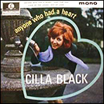 The cover of Cilla Black's single, Anyone Who Had a Heart.