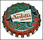 The bottle cap: this colorful one is for Nesbitt's Orange soda pop.