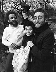 John and Yoko donate their hair to an underground political cause after shocking the world at the radical change in their appearance.