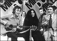 John Lennon and Yoko Ono on the Mike Douglas Show, February 1972.