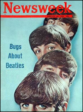 The Beatles on the cover of Newsweek magazine, circa February 1964.