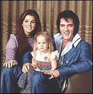 The Presleys, left to right: Priscilla, Lisa Marie, and Elvis.