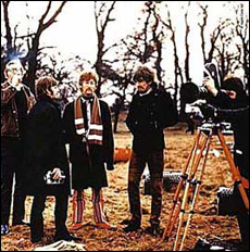 The Beatles in the process of making the promo film for their hit single, Penny Lane, circa 1967