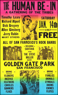 A poster for the Human Be-In in San Francisco, California, January 14, 1967.