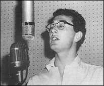 Buddy Holly in the recording studio.