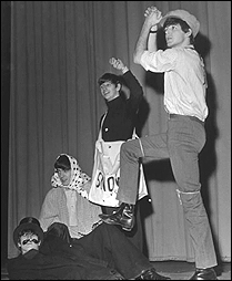 The Beatles perform one of their skits during The Beatles Christmas Show, January 1964. The boys always played the Christmas show well into January for their eager fans.