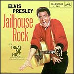 The picture sleeve of Elvis Presley's hit, Jailhouse Rock. Elvis had a great influence on John Lennon, inspiring him to become a rock musician.
