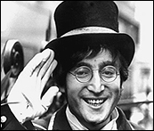 John Lennon during a comedy sketch on the British show, Not Only...But Also. He played an attendant for an outdoor men's room at a post London restaurant.