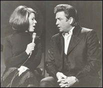 Vicki Carr performs a duet with Johnny Cash on The Johnny Cash Show in 1968.