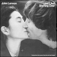 The picture sleeve for John Lennon's hit single (Just Like) Starting Over. The song was a tremendous hit following Lennon's death on December 8, 1980.