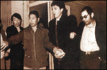 Paul McCartney as he is being arrested in Japan, January 1980.