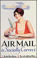 Early poster for the promotion of Air Mail in the USA.