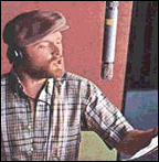 Mike Love, one of the lead singers of The Beach Boys, in the recording studio.