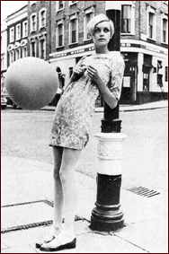 Mod 1960s fashion model, Twiggy.