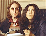 John Lennon and Yoko Ono hold a press conference to announce the establishment of Nutopia. This is an effort to show that they are against the US Immigration policies that are trying to keep John Lennon out of the US.