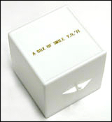 Yoko Ono's art piece, Box of Smile. She presented one of these to Mike Douglas when she and John Lennon guest-hosted his talk show in 1972.