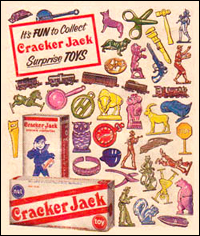 An assortment of Cracker Jack prizes, the Baby Boomers loved 'em!