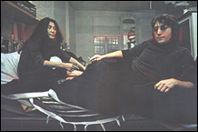 John Lennon and Yoko Ono at their apartment in Greenwich Village, New York.
