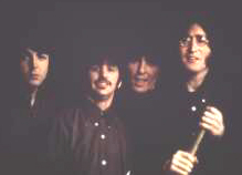 The Beatles as they appear at the end of their animated film, Yellow Submarine.