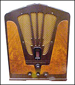An old-fashioned radio, for many decades the most exciting form of home entertainment.