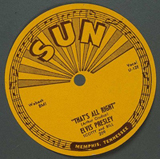 The legendary Sun label. Elvis Presley, Jerry Lee Lewis, Johnny Cash and Carl Perkins were the Big Four of Sun.